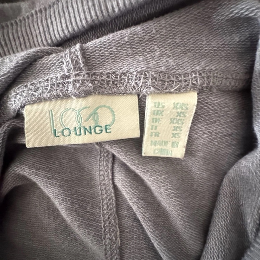 LOGO LORI GOLDSTEIN A-Line Tunic Hoodie Top Gray Color block XS Athleisure QVC - Picture 8 of 11